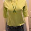 Bright Yellow on green tee jeans