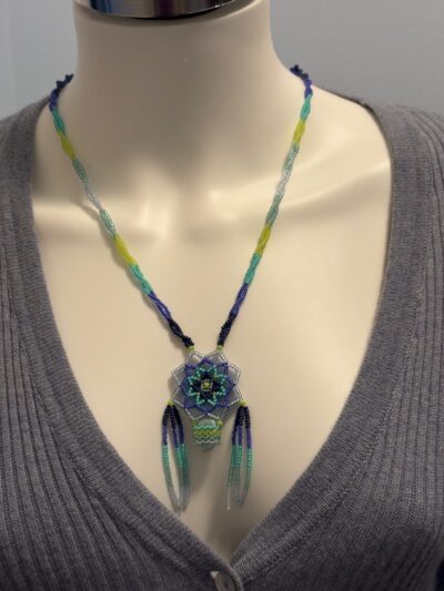 Cobalt necklace blue sweater
