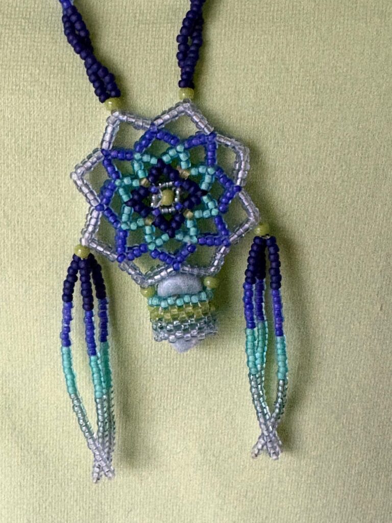 Cobalt necklace close up