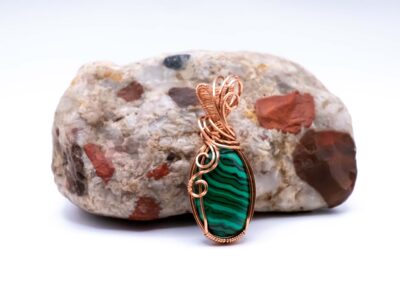 Sacred Strength Wire Wrapped Malachite Necklace