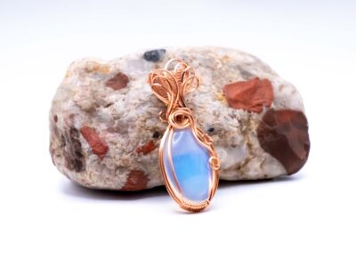 Serene Glow Wire Wrapped Opalite Necklace