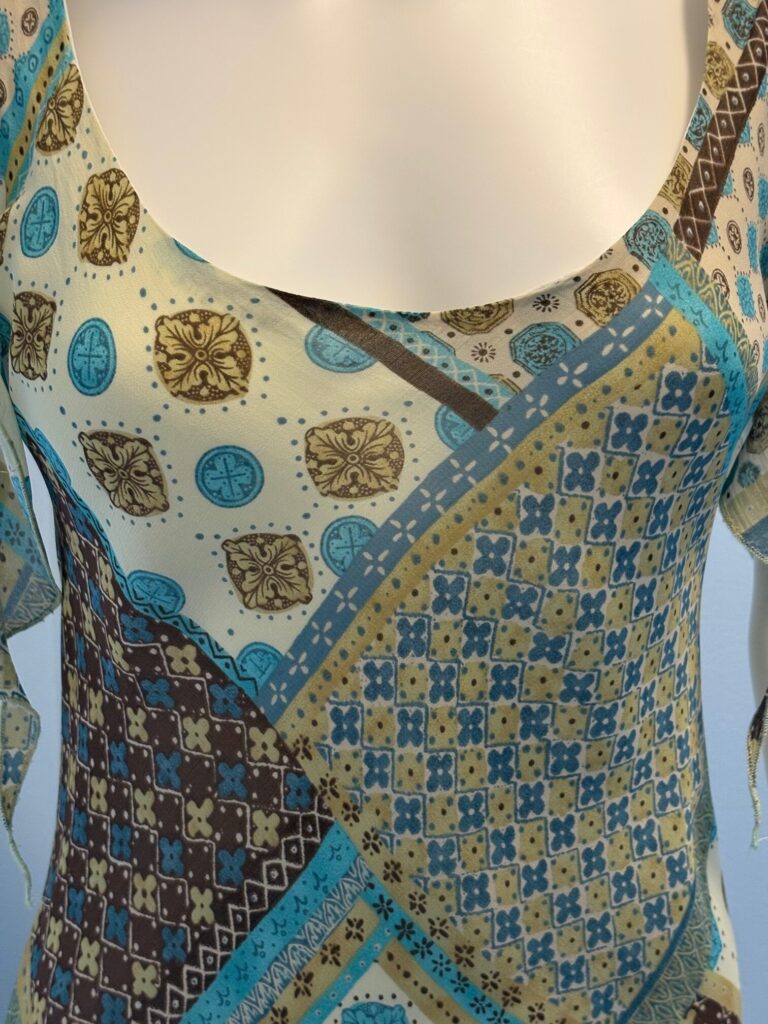 Vintage Mixed Patchwork Midi Dress 3 Patchwork Dress Pattern close up