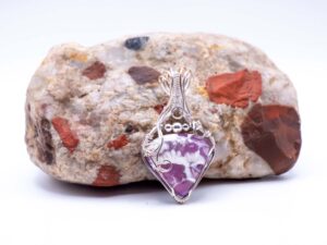 Tranquil Energy Wire Wrapped White Plume Agate Pendant