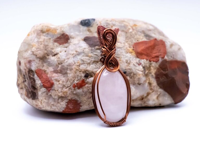 Pure Energy Wire Wrapped Snow Quartz Necklace 2 Pure Energy Wire Wrapped Quartz Necklace