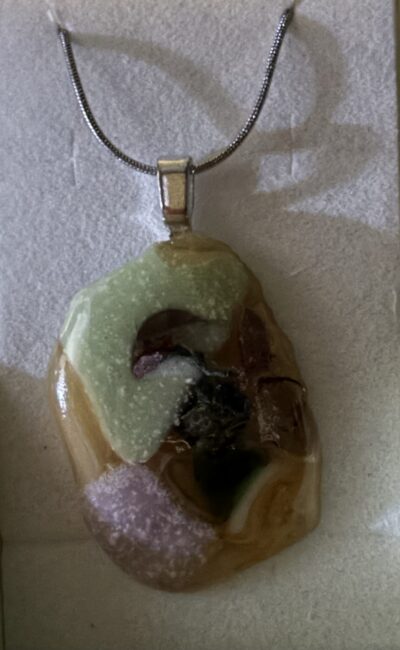 Beautiful, One of a Kind Fused Glass Necklace