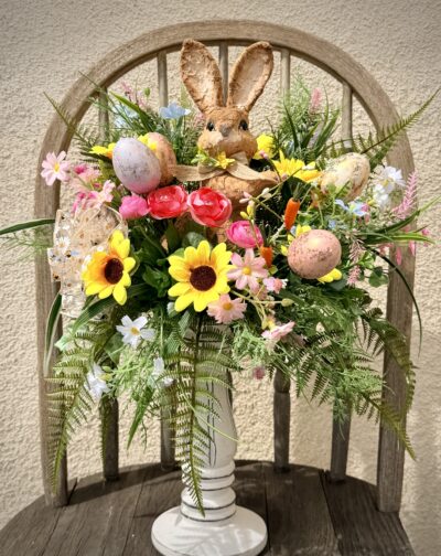 Easter Bunny Centerpiece, Farmhouse Easter Decor, Table Centerpiece, Handmade Easter Gift