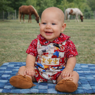 Unique Cowboy Baby Romper- Country/Western Prints