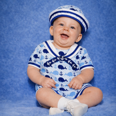 Baby Sailor Romper & Sailor Hat