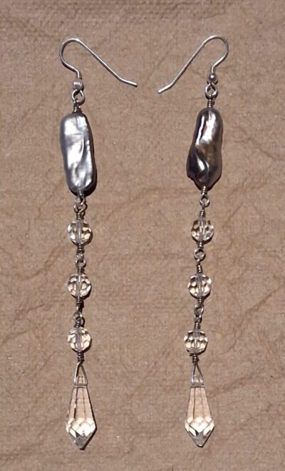 Pear, and Crystal Handmade Earrings.