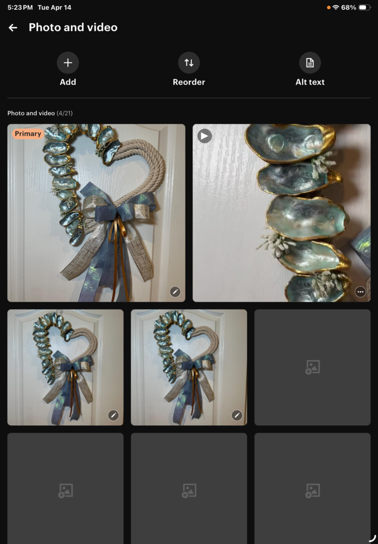 Coastal Oyster Shell Heart Wreath 1 IMG 1523