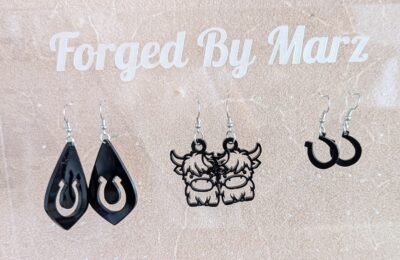 Wood and Acrylic Ranch Style Earrings
