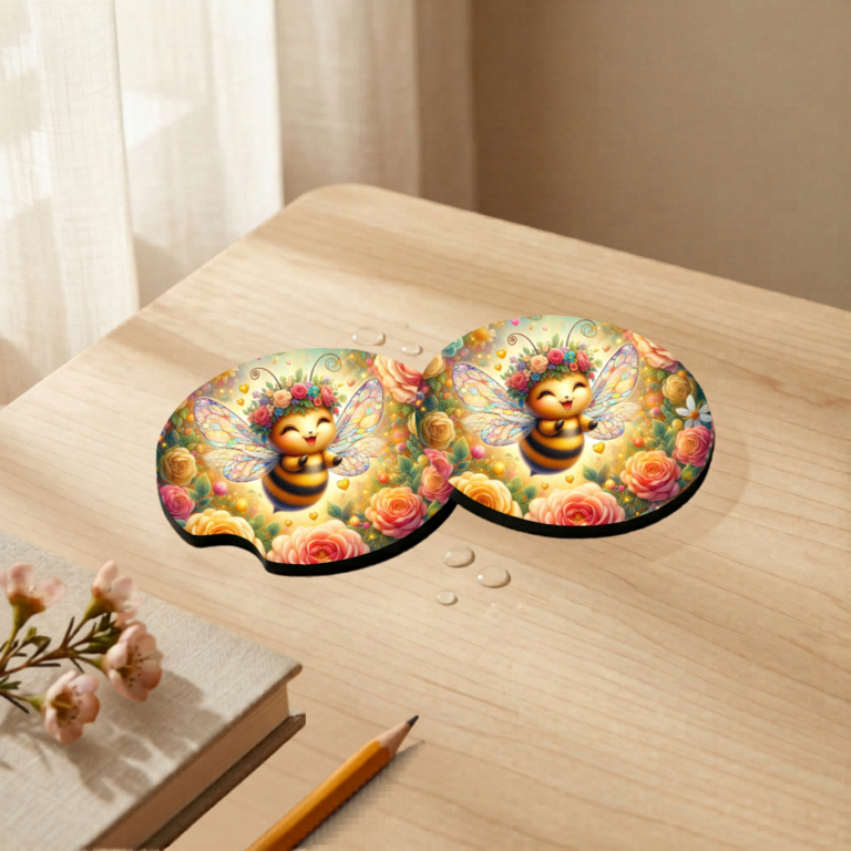 Car Coaster 3 bee coaster mockup 5