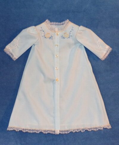 Hand Embroidered Ducky Day Gown with French Hand Sewing- Optional Diaper Coverer