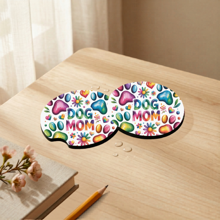 Car Coaster Set 18 dog mom coaster mockup 5