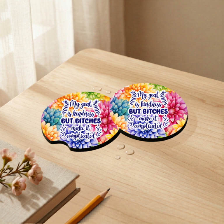 Car Coaster Set 15 my goal is kindness coaster mockup 5
