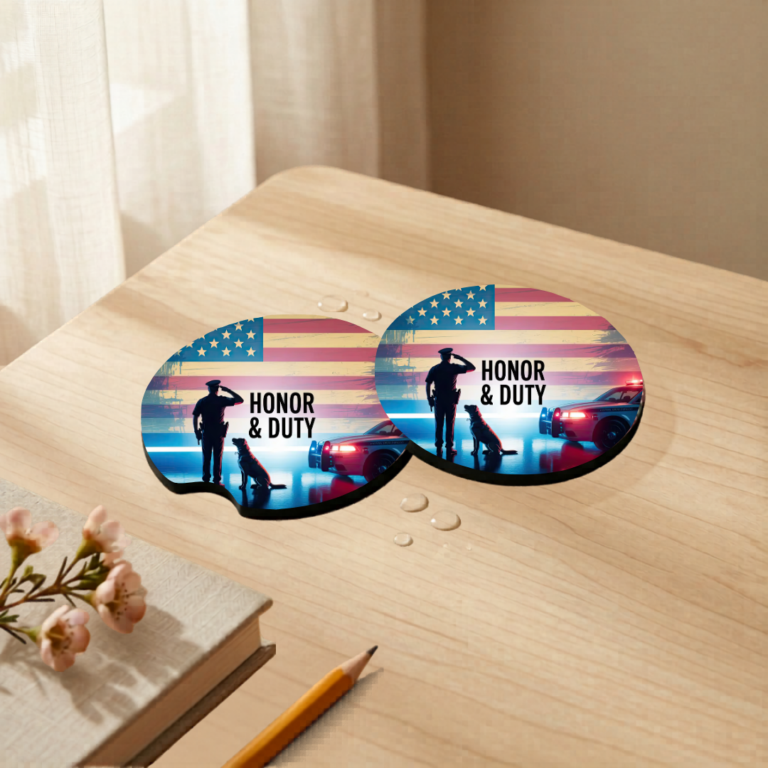 Car Coaster Set 4 police coaster mockup 5