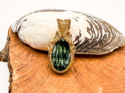 Photo of Angelic Light Wire Wrapped Seraphinite Necklace