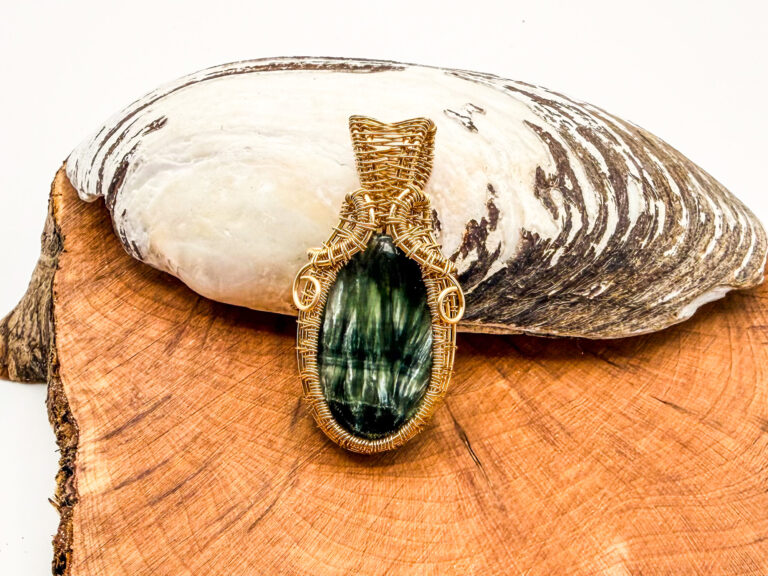Angelic Light Wire Wrapped Seraphinite Necklace 2 Photo of Angelic Light Wire Wrapped Seraphinite Necklace
