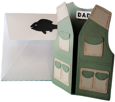Fishing vest gift card holder for Dad