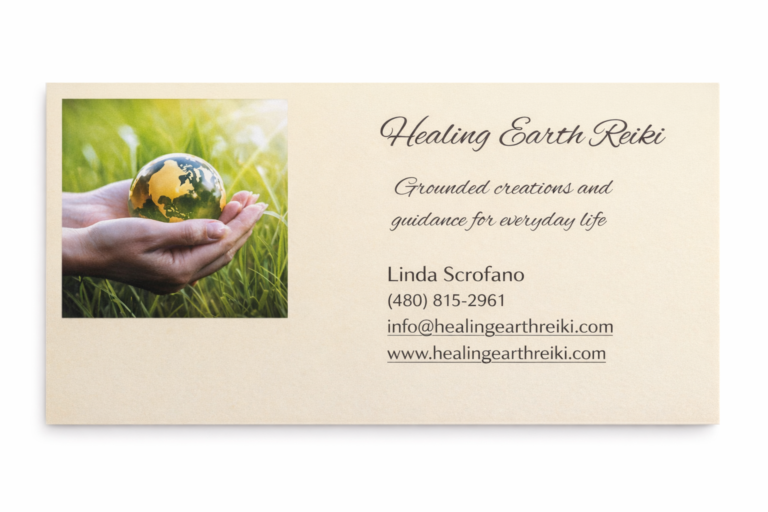 An image of Healing Earth Reiki's business card