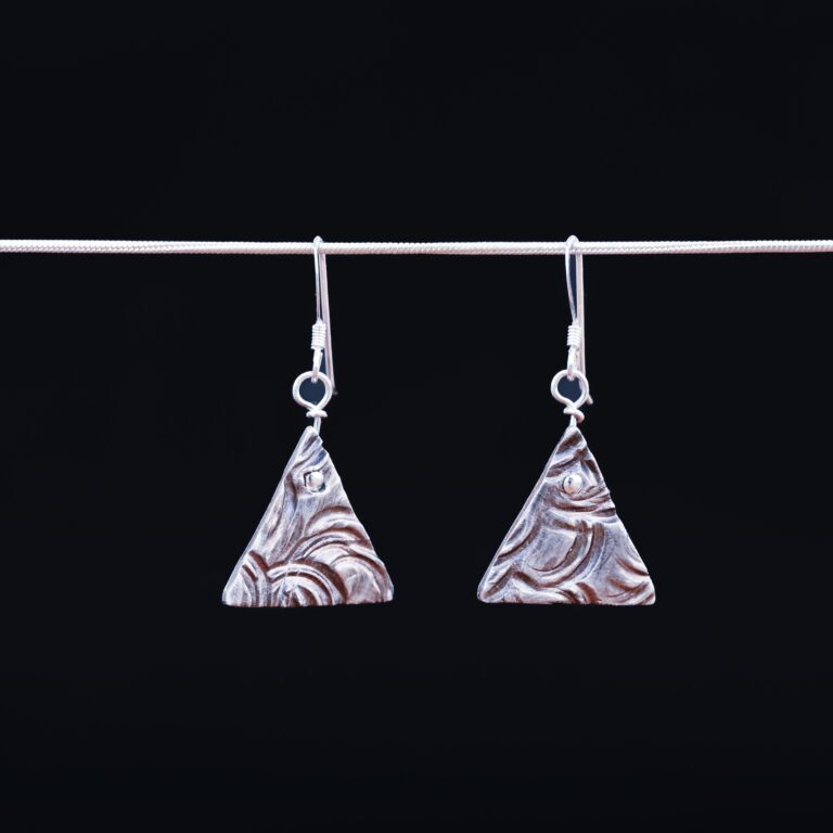 Fine Silver Earrings with Sterling Silver French Ear Wires 2 2882 Silver clay eariings enlarged