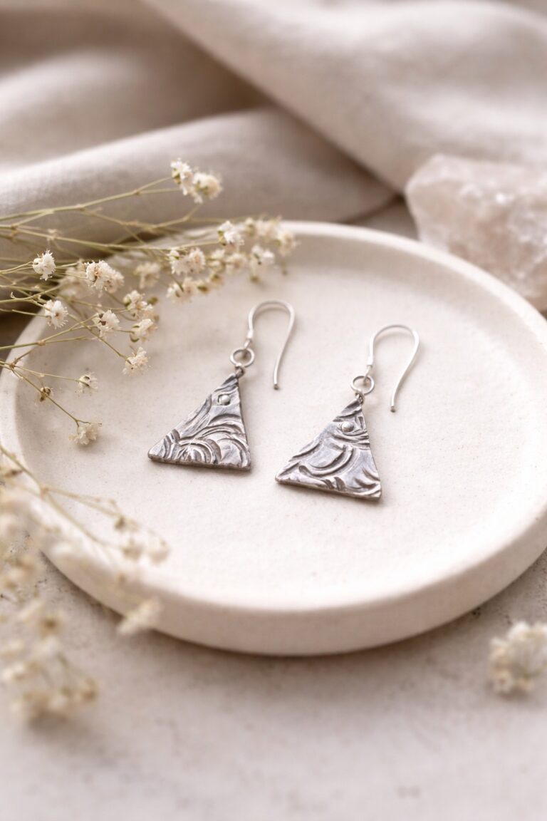 Fine Silver Earrings with Sterling Silver French Ear Wires 3 2882 lifestyle