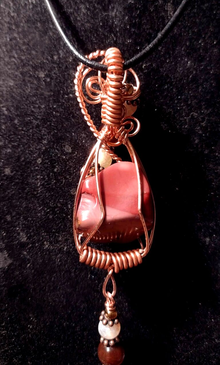 Dusk ~ Picture Jasper Agate & Tourmaline Wire Wrapped Charm Pendant 5 Polish 20260512 133331016