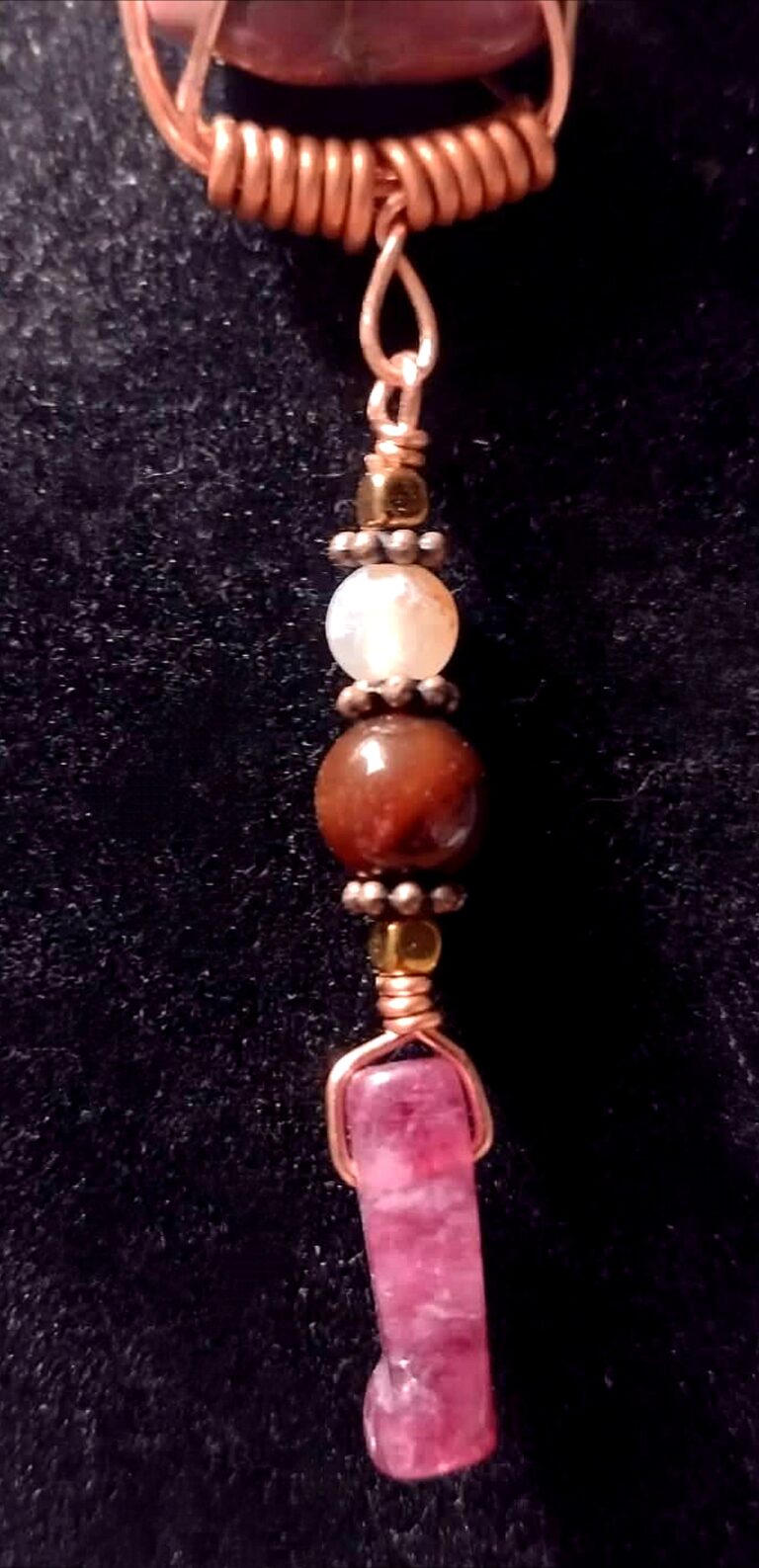 Dusk ~ Picture Jasper Agate & Tourmaline Wire Wrapped Charm Pendant 6 Polish 20260512 170243200