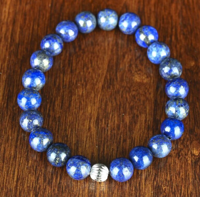 8mm Lapis Lazuli Bead Stretch Bracelet 3 cropped 2486 Lapis Lazuli scaled 2