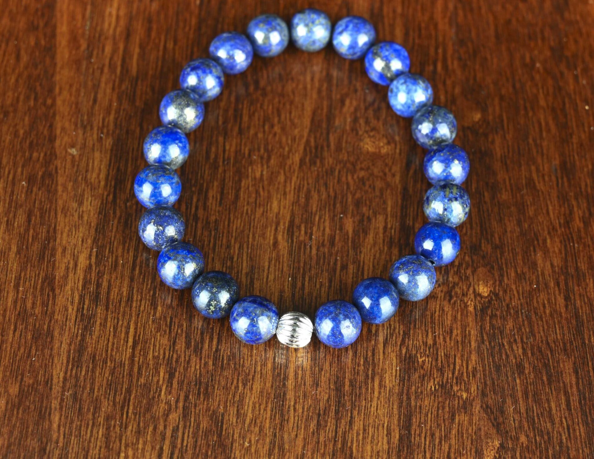 8mm Lapis Lazuli Bead Stretch Bracelet