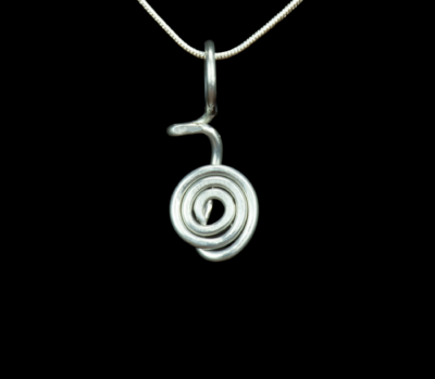 Hammered Aluminum Cho Ku Rei Reiki Symbol Pendant