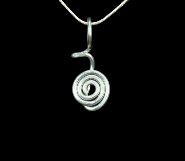 Hammered Aluminum Cho Ku Rei Reiki Symbol Pendant 1 cropped 2709 Cho Ku Rei on black scaled 1