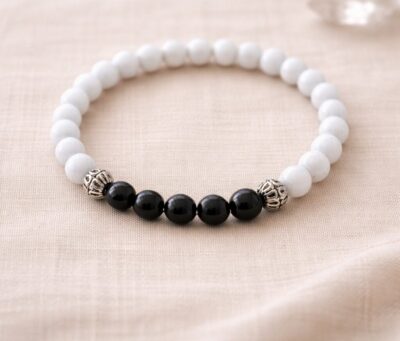 Moonstone and Black Spinel Stretch Bracelet - Reiki Infused (Copy)