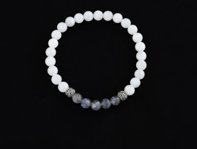 Moonstone and Iolite Stretch Bracelet - Reiki Infused