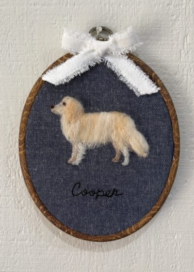 5x7 Signature Side Profile Dog Portrait Needle Felted Custom Gift