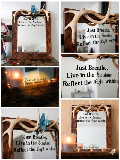 Handcrafted antler mirror