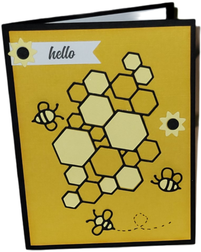 Honey Bee Greeting card, Bright and cheerful note card, Hello card