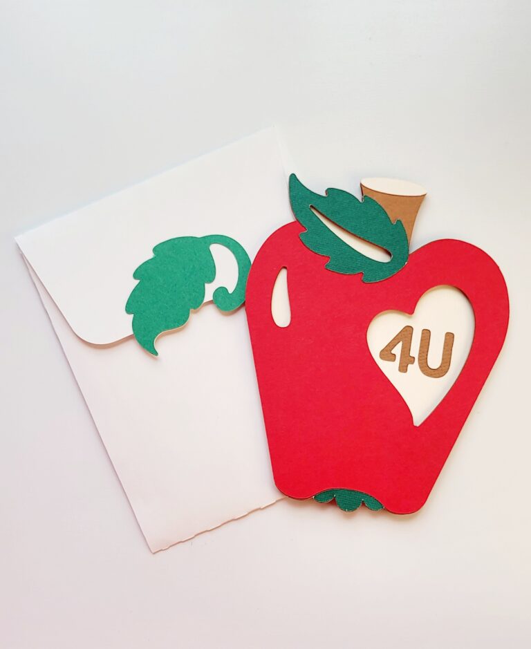 Teacher thank you or appreciation card, handmade Apple 4U card, gifting for teachers. 2 20260623 193624