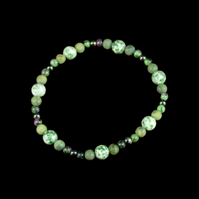 Green gemstone bead anklet