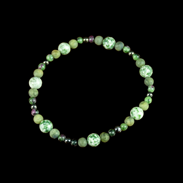 Green gemstone bead anklet