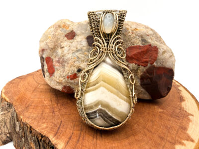 Photo of Bold Harmony Wire Wrapped Zebra Jasper Necklace