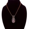 Photo of Vibrant Bloom Wire Wrapped Moss Agate Necklace On a neck form