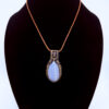 Photo of Team Spirit Wire Wrapped Blue Lace Agate Necklace on a neck form