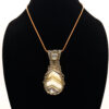 Photo of Bold Harmony Wire Wrapped Zebra Chalcedony Necklace on a necklace form