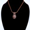 Photo of Rustic Spirit Wire Wrapped Brown Moss Agate Necklace on a neck form