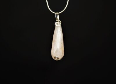 Rose Quartz Pendant - Choice of Silver Chain or Leather Cord