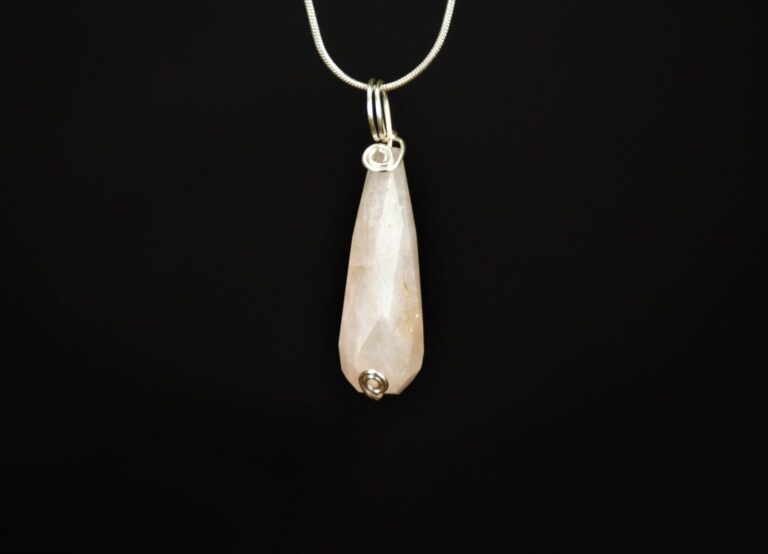 Rose Quartz Pendant - Choice of Silver Chain or Leather Cord 1 cropped 1952 Rose Quartz scaled 1