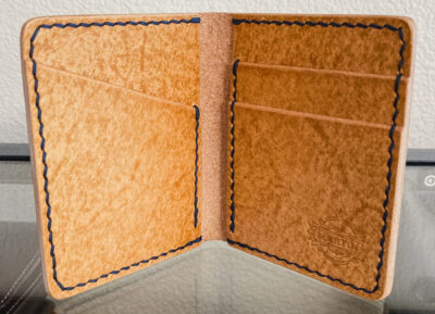 The Martin Slim Bifold – Hand-Stitched Golden Veg-Tan Leather