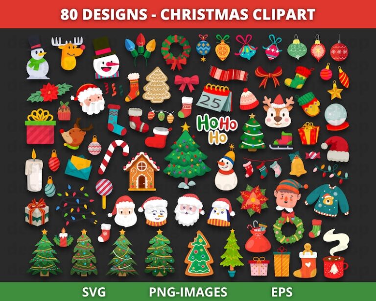 Christmas Clipart, Christmas svg, Christmas Trinkets, Holiday clipart, Santa Claus clipart, Merry and Bright, Christmas Faces clipart, PNG 1 il 794xN.5908387064 riv5