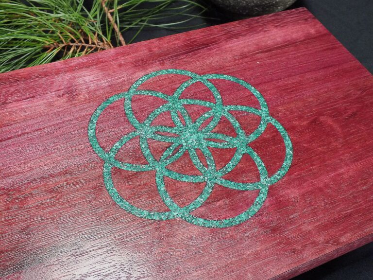 Seed of Life Malachite Stone Inlay Table 4 002SOLPurpMalRec3
